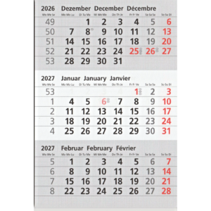 Ersatzkalendarium 2027–2028 für magnetische Tischkalender mit 24-Blatt-Kalenderblock